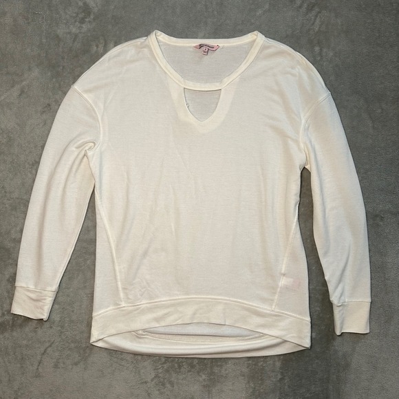 Juicy Couture Tops - Juicy Couture Shirt Women Size S White Key Hole Neck Preppy Academia Stretch
